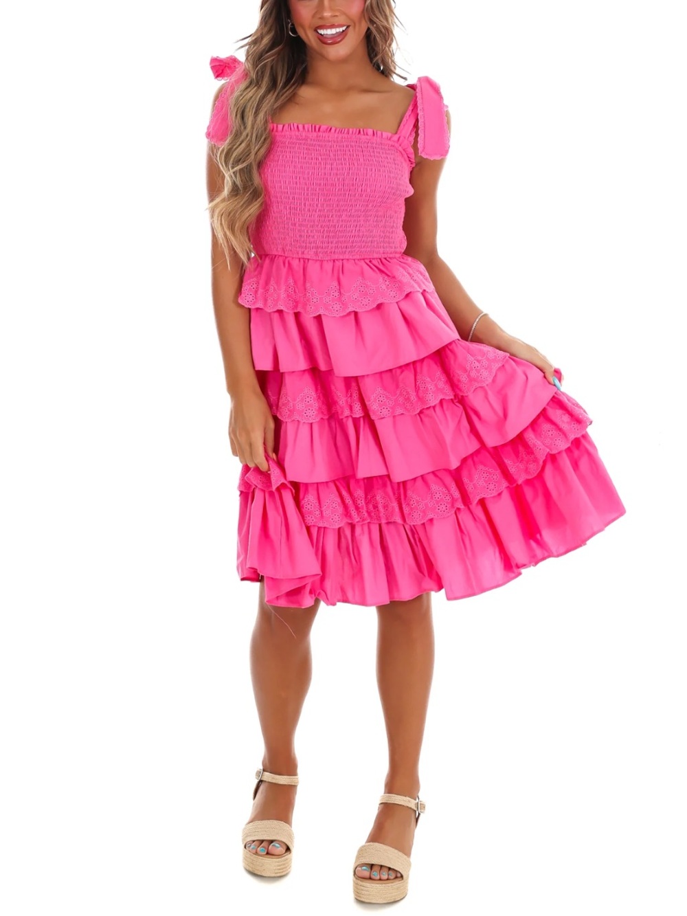 Tiered Ruffle Midi Dress